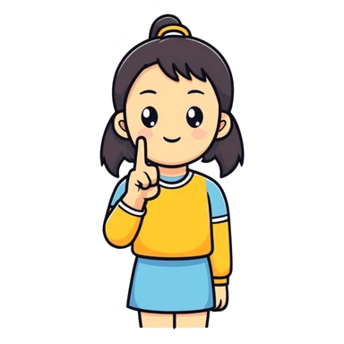 Girl holding up middle finger sticker