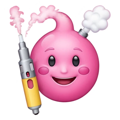 Pink emoji smoking vape sticker