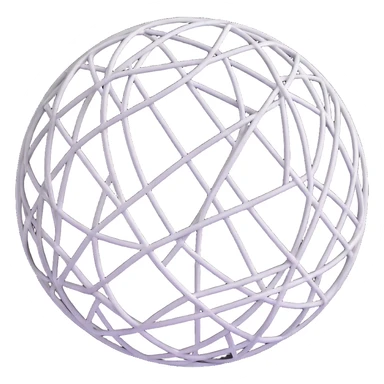 white ball designed for the invented sport bucketball covered in intersecting black lines forming a unique geometric pattern sticker