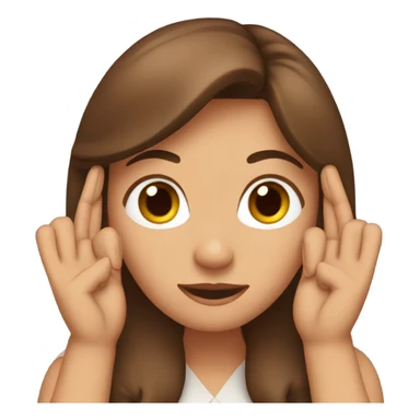 Brown haired woman with fingers in her ears sticker