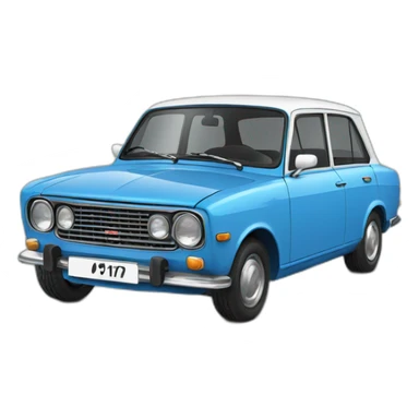 car blue vaz 2101 sticker