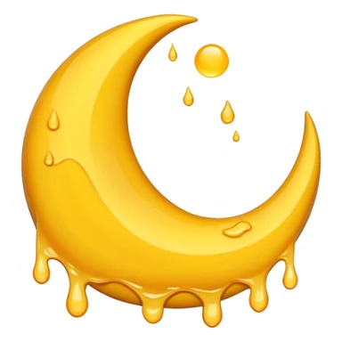 Melting waning crescent in yellow colour look more real sticker