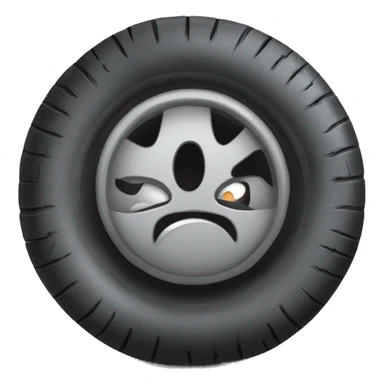 Deflated tire with a hole sticker