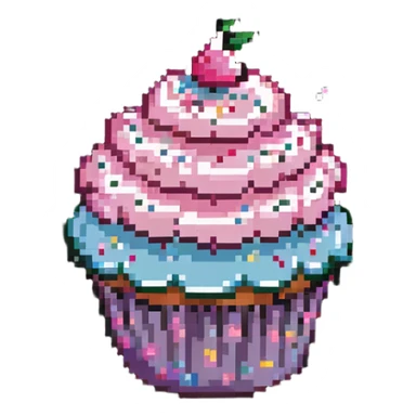 cupcake with pink icing and sprinkles sticker