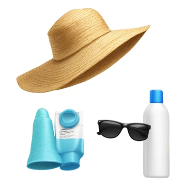 sunscreen, glasses and hat sticker
