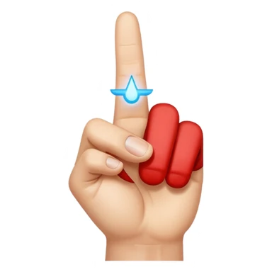 a hand with finger pointing at the camera sticker