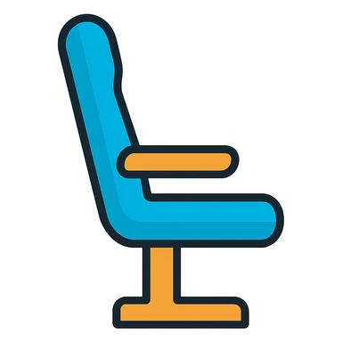 simple and clear plane seat, modern icon style sticker