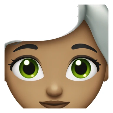 black hair girl with green eyes sticker