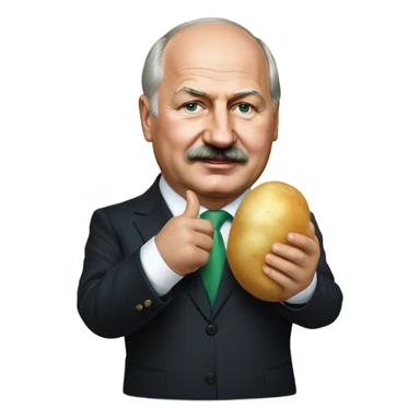 Photorealistic Belarus president Lukashenko with potato in right hand sticker
