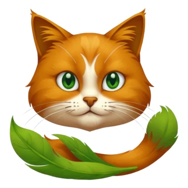 Chat roux qui saute dans la peinture sticker