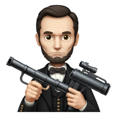 Abraham Lincoln with a minigun sticker