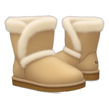 Sand colored ankle high fluffy ugg boots sticker