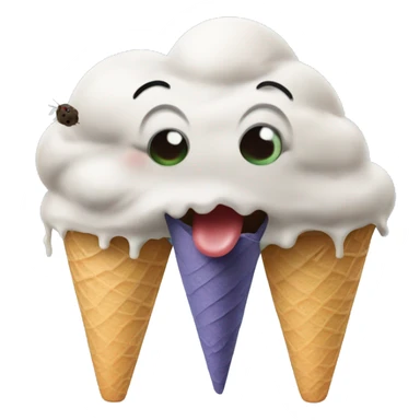 Fog Licking ice creams with flies  sticker