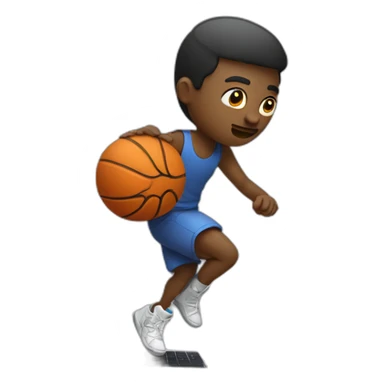 web developer playing basketball with macbook under arm sticker