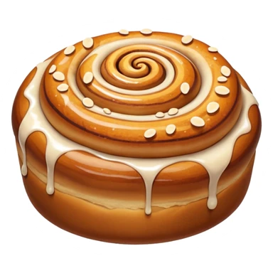 cinnemon bun with white sugar pebbles on top sticker