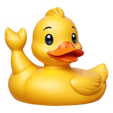 An yellow rubber duck doing a victory sign sticker