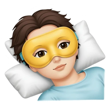 Laying down with eye mask sticker