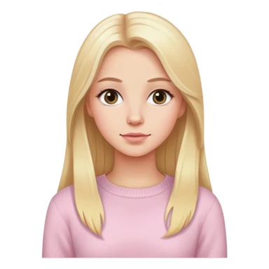 Beautiful white girl with long blonde hair wearing light pink sweater  sticker