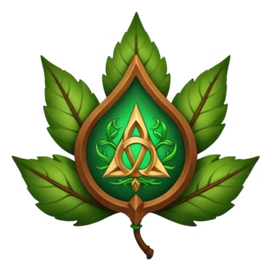 Wiz 101 casting sigil brown and green leaf life school inspired  sticker