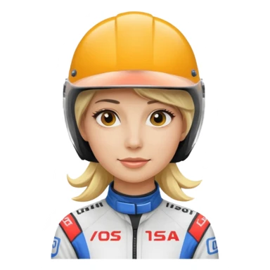 blonde woman with racing outfit sticker