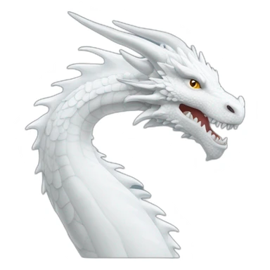 white dragon facing front head and neck sticker