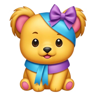 Pookie sticker ribbion sticker