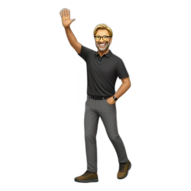 Jurgen Klopp waving hi sticker