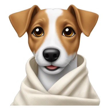 Create jack russel terrier in a blancket sticker