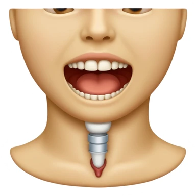 a clean, detailed emoji of a human throat, showing the neck front with subtle shading, simple anatomy, warm skin tone, smooth emoji style, no gore, no internal organs, friendly and clear medical-style icon
 sticker