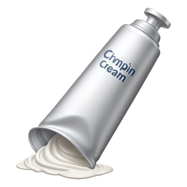 hand cream tube, empty, crumpled, very wrinkled, cap on, no face or character features, just the object sticker