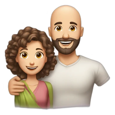 Happy-secret-couple-bald-guy-with-beard-with-boy-haircut-girl-hugging sticker