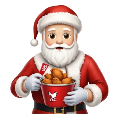 santa holding a bucket of "KFC" chicken sticker