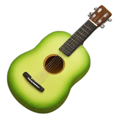 guitar in a shape of an avocado sticker
