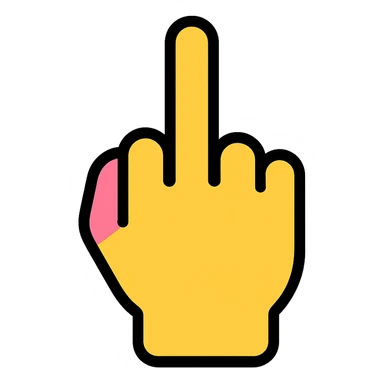 middle finger hand gesture icon sticker