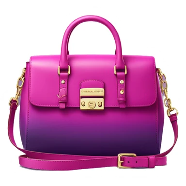 Realistic isolated magenta to purple ombre Michael kors satchel purse.  sticker