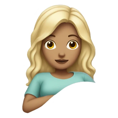 White Girl laying in bed sticker