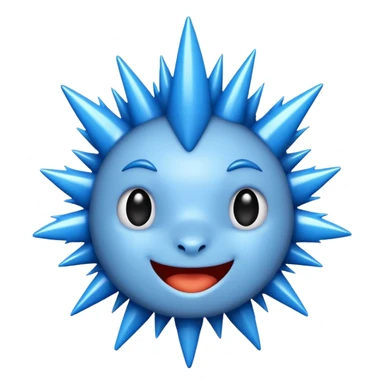 Blue tick with spiky sides sticker