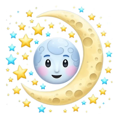 moon with idea sparkle pop sticker