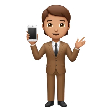 A 3D full body MNC Employee bitmoji talking on mobile with someone sticker