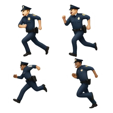 policeman running away fast  sticker