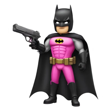 batman with pink glamour gun in hands sticker