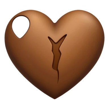 Brown heart sticker