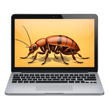 an open laptop with cockroaches crawling on it sticker