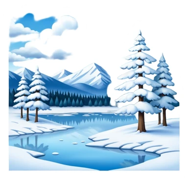 small painting with winter landscape sticker