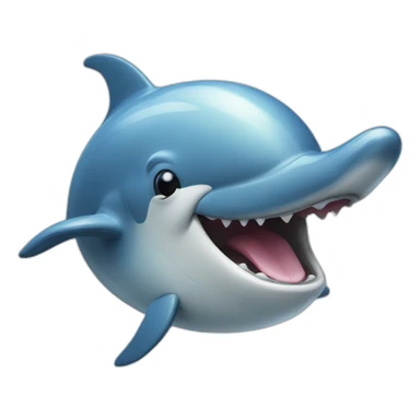 Dolphin with moustache yawning sticker
