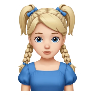 white girl with pig tails sticker