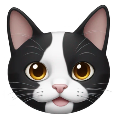 Tuxedo cat with a half white mustache sticker