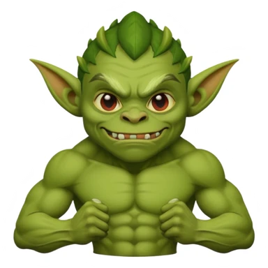 a goblin with a body sticker
