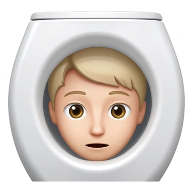 Toilet bowl with a human head peeking out from inside sticker
