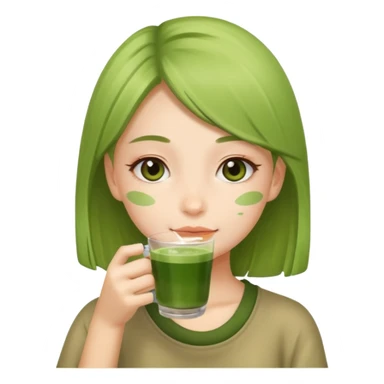 Fille qui boit du matcha  sticker